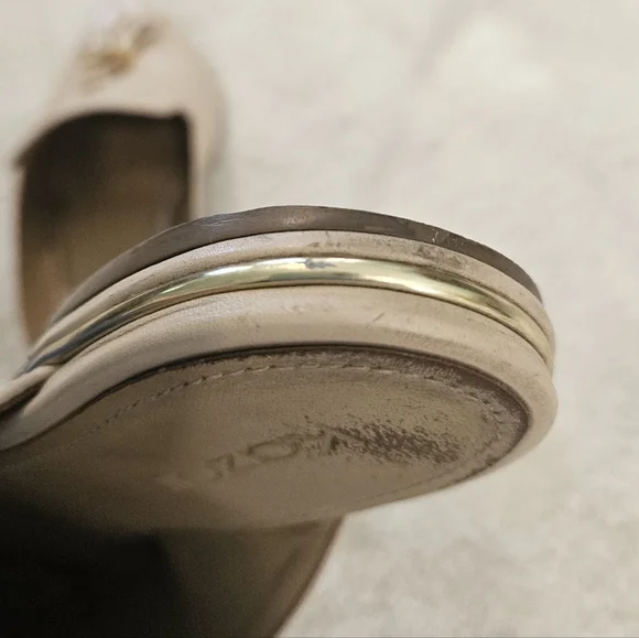 Beige Tassel Leather Mules Size 9 Tan Neutral Business Casual Minimalist Work - Picture 9 of 14